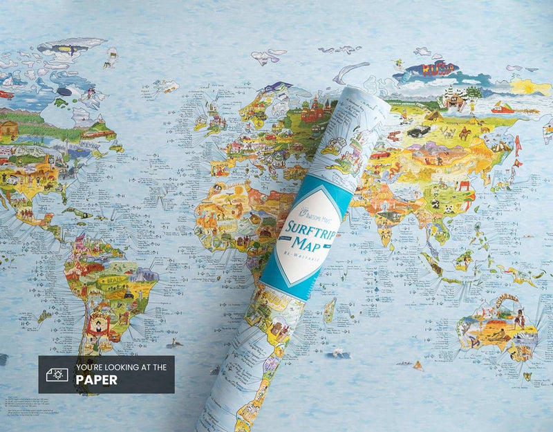 Awesome Maps Surf - Premium Paper