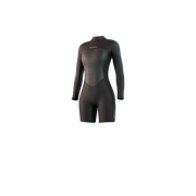 Mystic Brand Longarm Shorty 3/2 Bzip Flatlock women's wetsuit, black