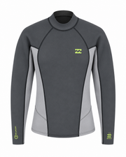 Giacca in neoprene Billabong Absolute a maniche lunghe grigio scuro, vista frontale