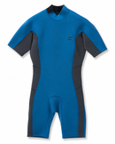 Traje corto Billabong Absolute 2/2 de manga corta en azul y gris, vista frontal