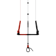 Barra da kite F-ONE Atom SK99 con linee, galleggianti rosso e nero e sgancio rapido