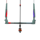 Duotone Click Bar Quad Control 2027 de frente con los extremos rojo y morado y el chicken loop