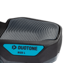 Detalle del pad de talón con la etiqueta de talla de la fijación Duotone Entity 360 2027