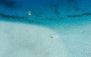 Vista cenital con dron de la Duotone Neo SLS 2027 sobre aguas turquesas y arena blanca