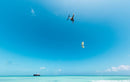 Rider che fa un salto alto con il kite Duotone Rebel D/LAB 2025 sul mare tropicale