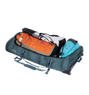 Duotone Team Bag 2027 de 165 cm verde abierta con cometas, tabla y equipo dentro