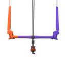 Duotone Trust Bar Quad Control 2027 de frente con los extremos naranja y morado