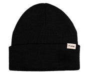 Bonnet en maille F-ONE foncé avec étiquette du logo sur le revers