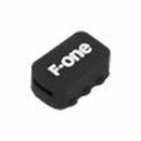 Black F-ONE rubber plug for Twin-Tracks foil tracks with the F-ONE logo embossed in white