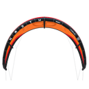 Cometa North Carve 2026 en color Orange, vista frontal del borde de ataque con las bridas
