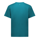 Costas da t-shirt North Classic Tee 2027 verde-azulado, com pequeno logótipo do horizonte por baixo da gola