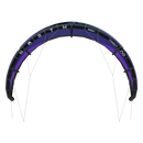 Cometa North Orbit 2027 en color Deep Purple, vista frontal del borde de ataque con las bridas