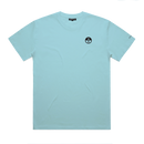 North Origin Tee 2027 T-shirt in water blue, front view, with small North logo on the chest