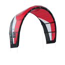 North Pulse 2025 kite in Rubine Red, side view with the bridles and struts