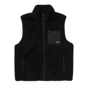 Mystic Teddy Bodywarmer sherpa gilet in Black, front view