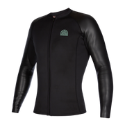 Mystic L/S Neoprene vest Fzip 2022 in black, front view