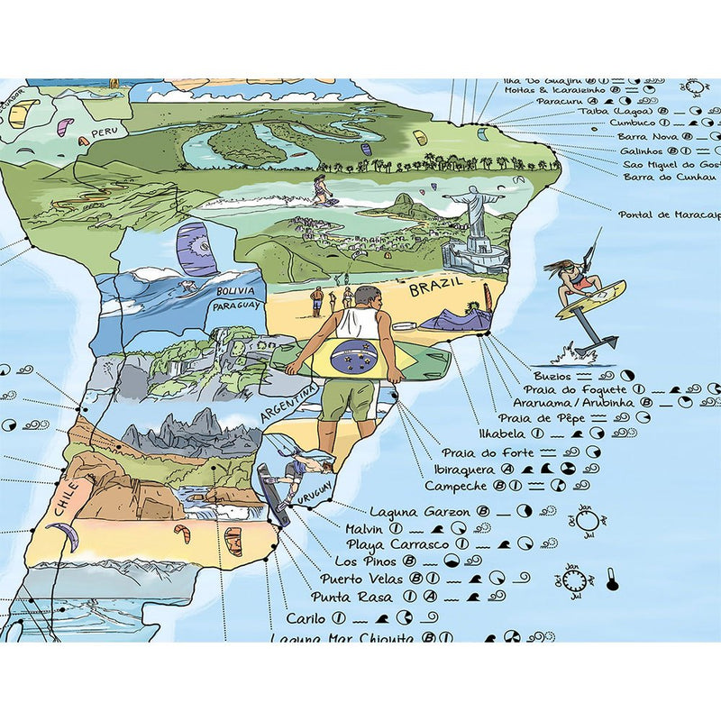 Awesome Maps Kitesurf Map - Premium Paper